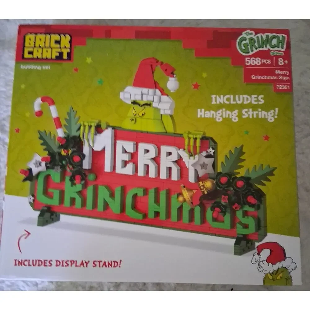 BRICK CRAFT The Grinch Building Sets - Merry Grinchmas Sign & Who-Express Train